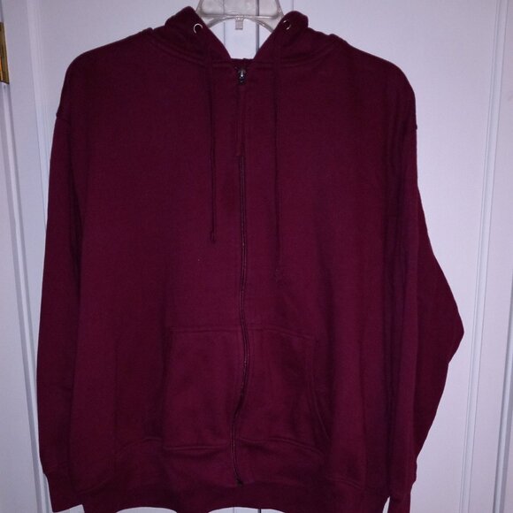 CG.l.CG Full ZIp Burgundy Fleece Hoodie Jacket Sweatshirt 3X Plus Size - Picture 1 of 4